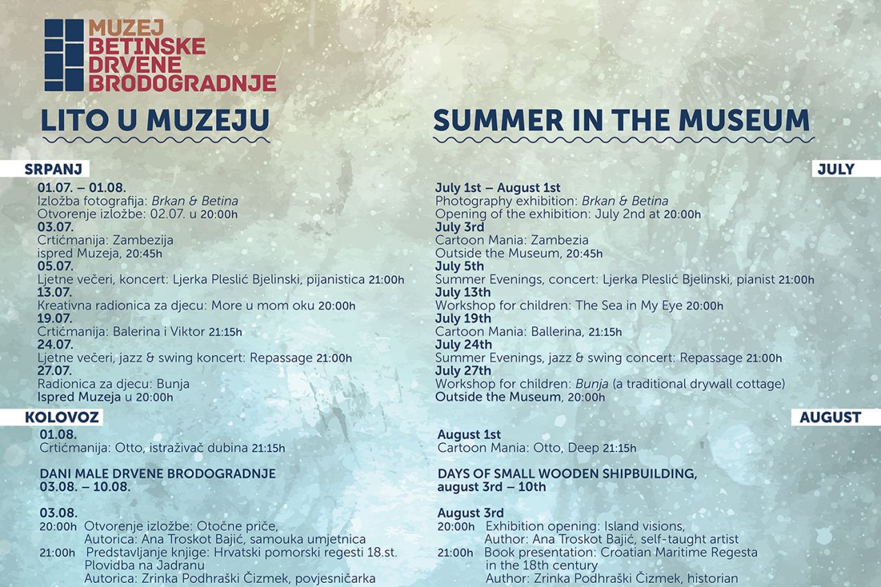 Lito u Muzeju betinske drvene brodogradnje 2018. 
