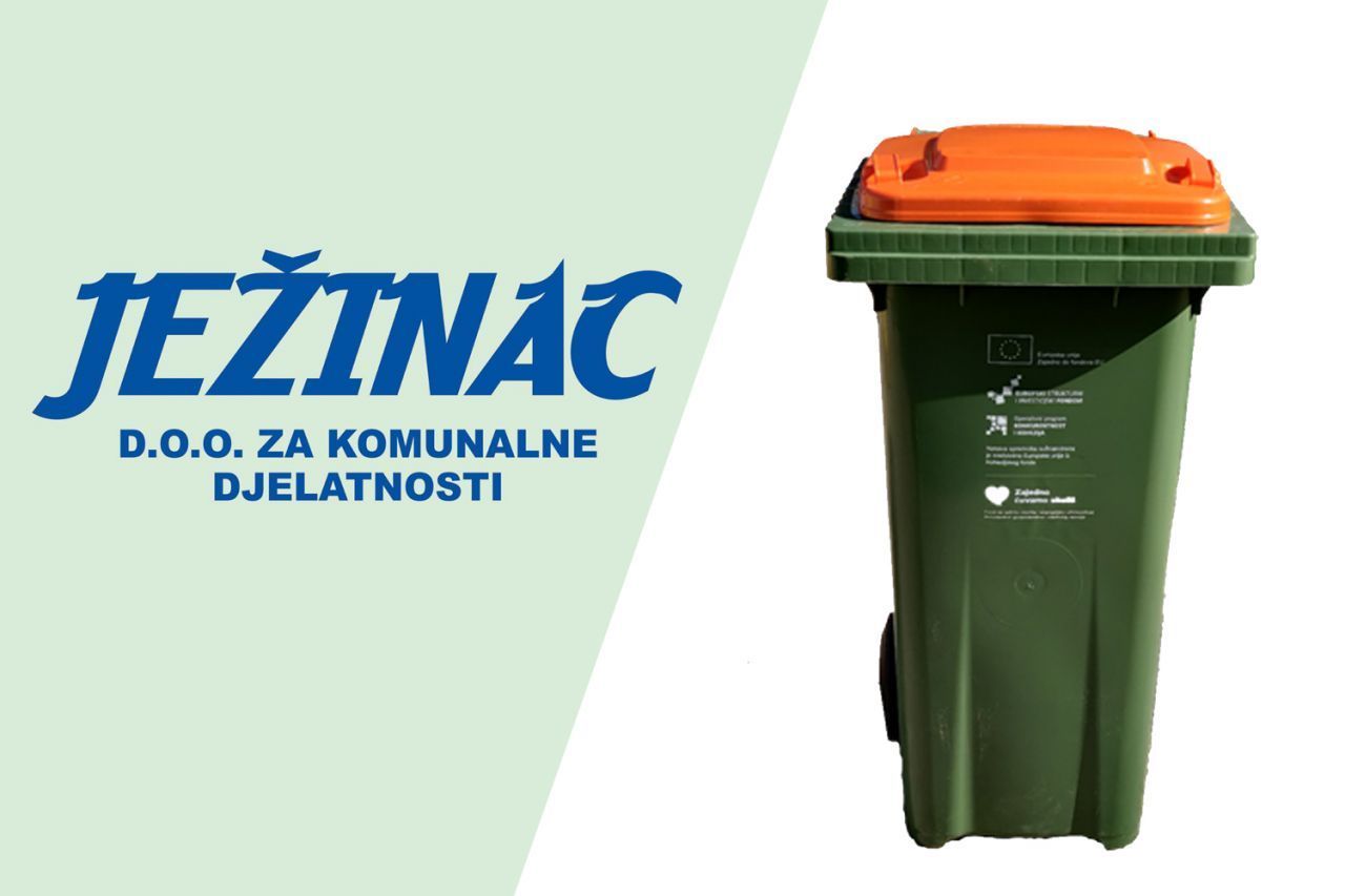 Obavijest Ježinac d.o.o. - TISNO - podjela spremnika za razvrstavanje korisnog otpada (PLASTIKA, STAKLO, METAL) 