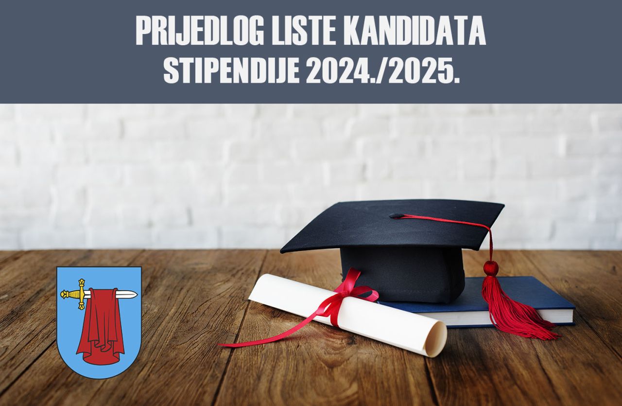 Prijedlog liste kandidata za dodjelu stipendija za akademsku godinu 2024/2025 